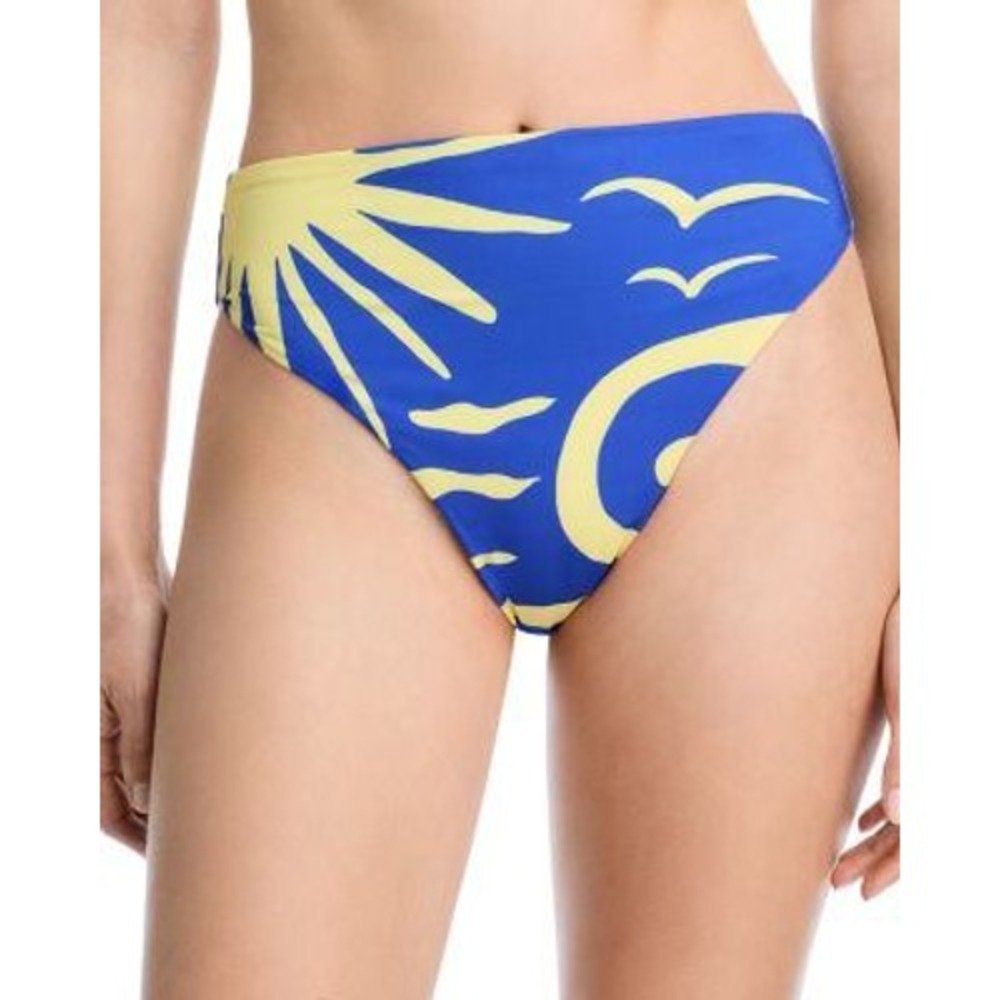 Cala de la Cruz‎ Lulu Bikini Bottom Women Small Blue Yellow High Waist NWT